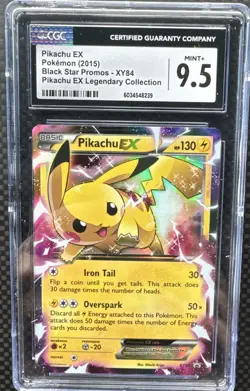 Pikachu EX XY84 CGC 9.5 NM/Mint + 2015 Black Star Promo Pokemon Card Legendary - Image 1