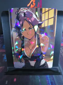 Yoruichi Shihouin Bleach Art Card Holo Cracked Ice Anime CCG Collectible Waifu - Image 1