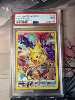 Pokemon TCG Pikachu Crown Zenith Alternative Art Holo Card 160/159 PSA 9 - Image 1