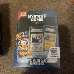 2025 Mystery Gems Limited Edition Pokemon CGC Graded Card & Booster Pack Sealed - Image 1