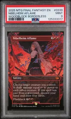 2025 MTG Final Fantasy Nibelheim Aflame Borderless #339 PSA 9 - Image 1