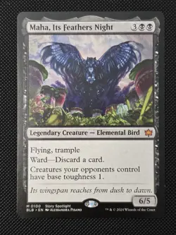 MTG - Maha, Its Feathers Night - Bloomburrow # 100 NM - Image 1