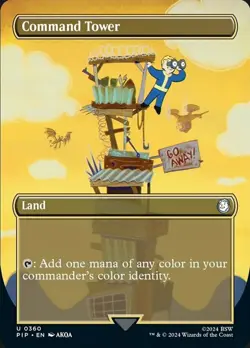 1x Command Tower ~~ Borderless - Foil NM-Mint, English Universes Beyond: Fallout - Image 1