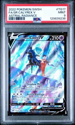 2022 Pokemon Astral Radiance shadow Rider Calyrex V Full Art #tg17 PSA 9 Mint - Image 1