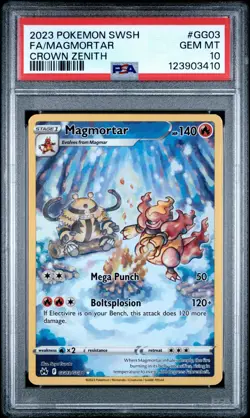 Pokemon TCG Magmortar GG03/GG70 Crown Zenith Galarian Gallery PSA 10 - Image 1