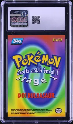 1999 Topps Pokemon First Print (Blue Logo) Movie Bulbasaur #E1 CGC 10 GEM MINT - Image 2