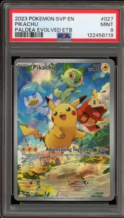 Pokemon Pikachu Paldea Evolved ETB Promo SVP EN 027 PSA 9 Mint - Image 1
