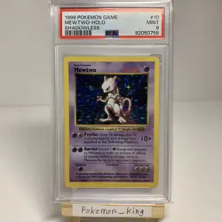 Shadowless Mewtwo Holo PSA 9 - Pokemon TCG 1999 Pokemon Game Base Set #10 - Image 1