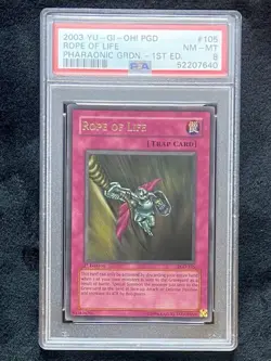 YUGIOH! ROPE OF LIFE PGD-105 1ST EDITION ULTRA RARE PSA 8 NM-MINT - Image 1
