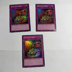 3x Reckless Greed LCYW-EN285 Super Rare 1st Edition Playset Yugioh - Image 1