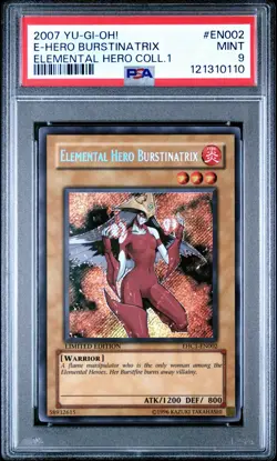 PSA 9 MINT Elemental Hero Burstinatrix EHC1-EN002 Secret Rare Promo *0110 YUGIOH - Image 1