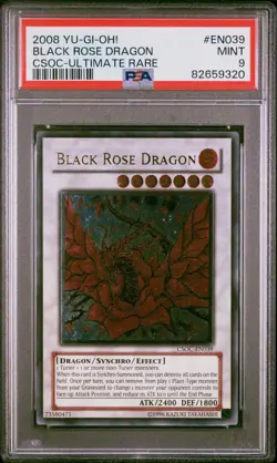 PSA 9 MINT Black Rose Dragon CSOC-EN039 Ultimate Rare EURO *9320 YUGIOH - Image 1