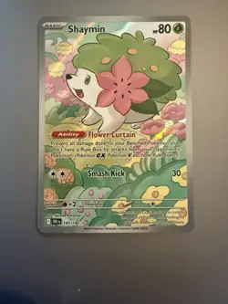 Pokemon TCG Shaymin Holo Card Illustration Rare, 185/182, Destined Rivals Series - Image 1