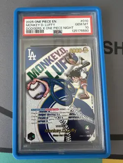 PSA 10 GEM MINT One Piece Los Angeles Dodgers Monkey D. Luffy Promo Card English - Image 1