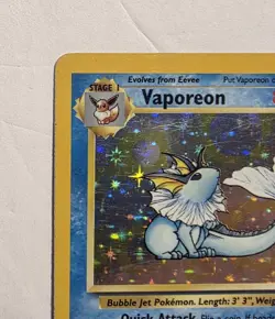 Pokemon TCG Vaporeon Holo Rare Card 12/64 Jungle Set, Vintage 1999 LP - Image 2