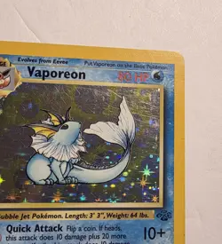 Pokemon TCG Vaporeon Holo Rare Card 12/64 Jungle Set, Vintage 1999 LP - Image 3