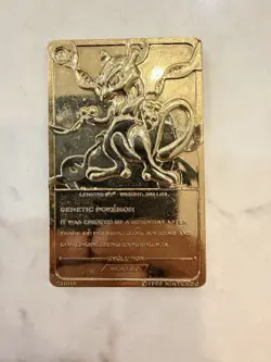 Vintage 1999 Nintendo ~MEWTWO ~23K Gold Plated, POKEMON Trading Card - Image 2