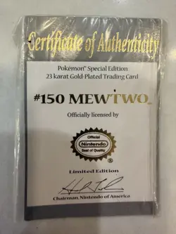Vintage 1999 Nintendo ~MEWTWO ~23K Gold Plated, POKEMON Trading Card - Image 4