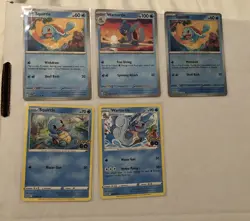 Lot Of 5 Squirtle And Wartortle Pokemon Cards - Image 1