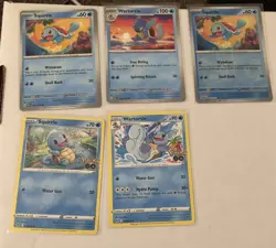 Lot Of 5 Squirtle And Wartortle Pokemon Cards - Image 2