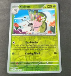 Pokemon Surging Sparks Vivillon Reverse Holo Uncommon Card 007/191 NM - Image 1