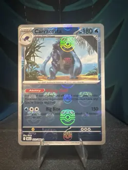 Pokemon TCG Carracosta Black Bolt Rare Reverse Masterball Holo Card 023/086 SV - Image 1