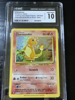Pokemon TCG Charmander #001/0342023 Classic Holo Card CGC Gem Mint 10 - Image 1