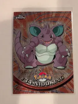 #34 Nidoking Pokemon Topps Chrome Card - Image 1