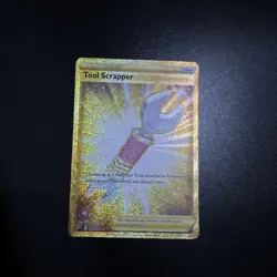 Tool Scrapper Secret Rare 208/192 - Gold Pokemon Card - Rebel Clash Holo - Image 1