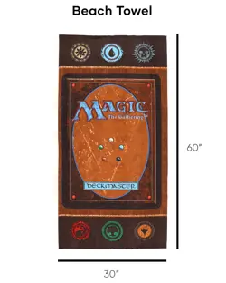 Magic The Gathering Beach Towel Booster Cards Deck Pack Game Retro 30"x60" - Image 4