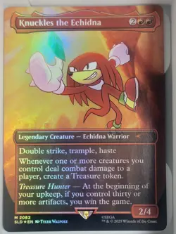 1x - Knuckles the Echidna - FOIL BORDERLES #2082 - Sonic Secret Lair MTG - Image 1