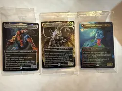 LOT of 3 Cards Marvel Legends Magic the Gathering Spider-Man Anti Venom Man-Wolf - Image 1