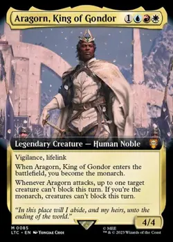 Aragorn, King of Gondor - Foil Extended Art LTC NM MTG - Image 1