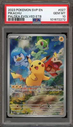 Pokemon Pikachu Paldea Evolved ETB Promo SVP EN 027 PSA 10 Gem Mint - Image 1