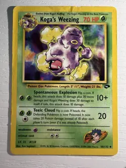 Koga's Weezing - 50/132 Gym Challenge - Pokemon TCG - 2000 HP Creased - Image 1