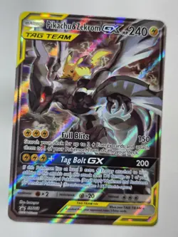 Pokemon Pikachu & Zekrom GX TCG Sun & Moon SM168 Holo Promo - Image 3