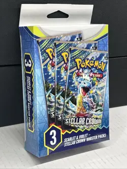 Pokemon Scarlet & Violet Stellar Crown 3 Booster Packs Hanger Box New Sealed 💎 - Image 3