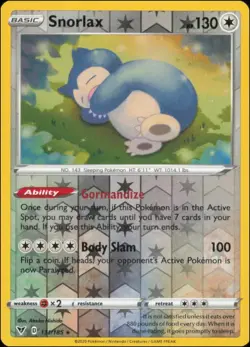 Pokemon - Snorlax #131/185 - SWSH04: Vivid Voltage Reverse Holo - Image 1
