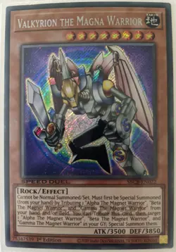 YuGiOh Valkyrion the Magna Warrior Secret Rare 1st Ed SBCB-EN022 NM Speed Duel - Image 1