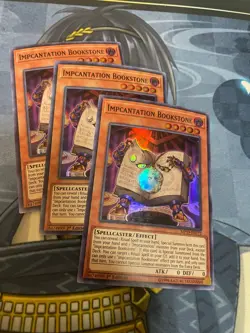 YUGIOH - Impcantation Bookstone x3 - Super Rare - 1st ed - NM - MP19 - PlaySet - Image 1