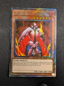 Thestalos the Firestorm Monarch RA03-EN143 1st Edition Platinum Secret Rare LP - Image 1