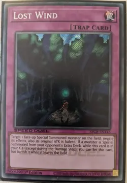 YuGiOh Lost Wind Secret Rare 1st Edition SBCB-EN146 NM Speed Duel - Image 1