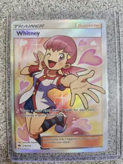 Pokemon Whitney Lost Thunder Full Art SM Holo Card 214/214 NM/M Condition - Image 1