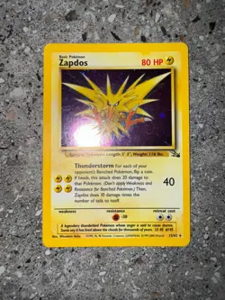 Pokemon TCG Cards Zapdos 15/62 Fossil Alternate (Cosmos) Holo Rare EXC - Image 3
