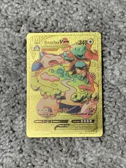 Pokemon Snorlax VMax HP340 G-Max Fall Rare Gold Accents Foil Fan Art Card - Image 1