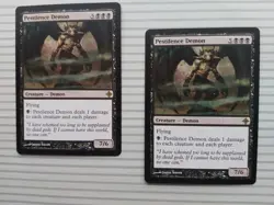 Magic: The Gathering Card - Rise of the Eldrazi ~ Rare ~ Pestilence Demon x 2 - Image 1