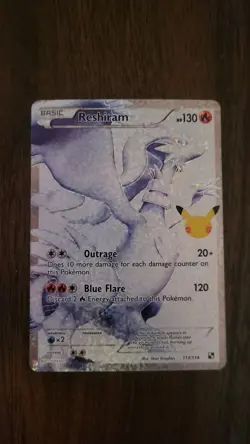 Pokemon TCG Reshiram 113/114 Holo Ultra Rare Card Celebrations Series NM - Image 1