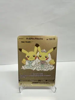 Mr&Mrs Pikachu 180HP Metal Pokemon Card-Collectible Gift Display！ - Image 1