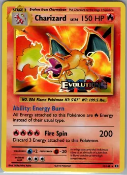 Charizard 11/108 Holo Prerelease Stamp - XY Evolutions - Pokemon Card - NM - Image 1