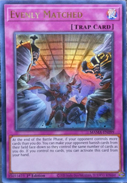 Evenly Matched | MAMA-EN099 | Ultra Rare NM 1st Ed | Yugioh TCG Card - Image 1